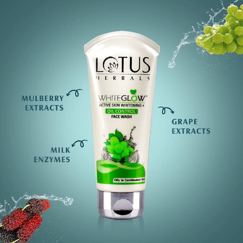 Lotus Herbals White Glow Active Skin Whitening Oil Control Face Wash 50g