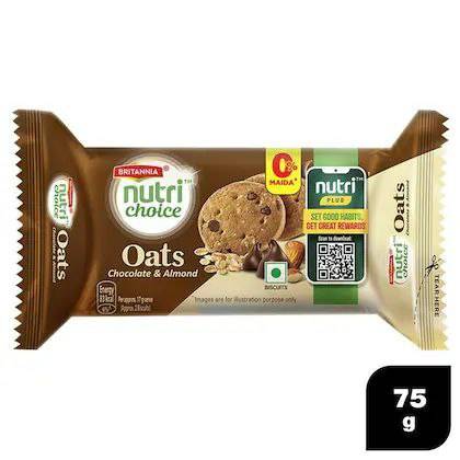 Britannia Nutri Choice Oats Chocolate & Almond 75g