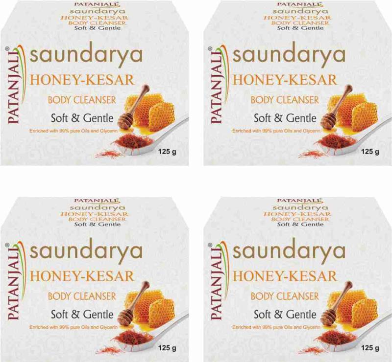 PAtanjali Saundarya Honey Kesar Body Cleaner Soap 125g