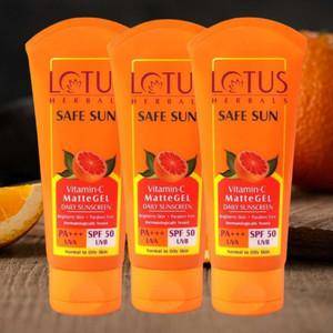 Lotus Herbals Safe Sun Vitamin -C Matte Gel Daily Sunscreen SPF 50 UVB 50g