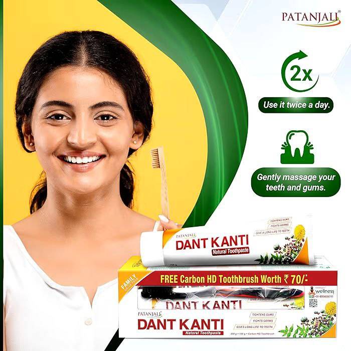 Patanjali Dant Kanti Natural Toothpaste 200G+200G+200G