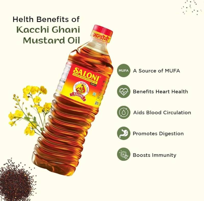 Saloni Kachi Ghani Mustard Oil Bottle 1 L