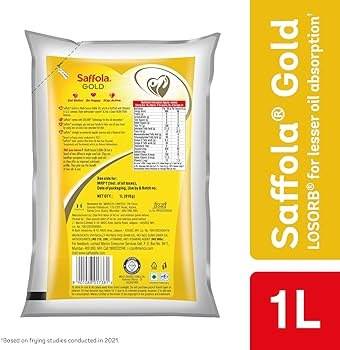 Saffola Gold Refined Oil Pouch 1L