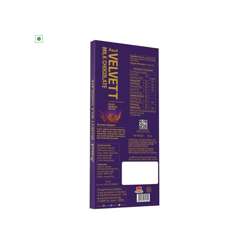 Amul Velvett Milk Chocolate 150g