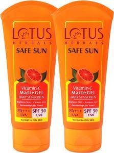 Lotus Herbals Safe Sun Vitamin -C Matte Gel Daily Sunscreen SPF 50 UVB 50g