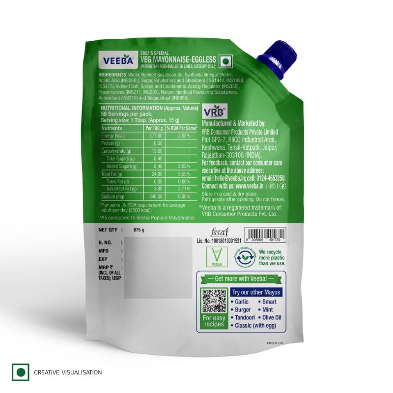 Veeba Eggless Mayonnaise 875g