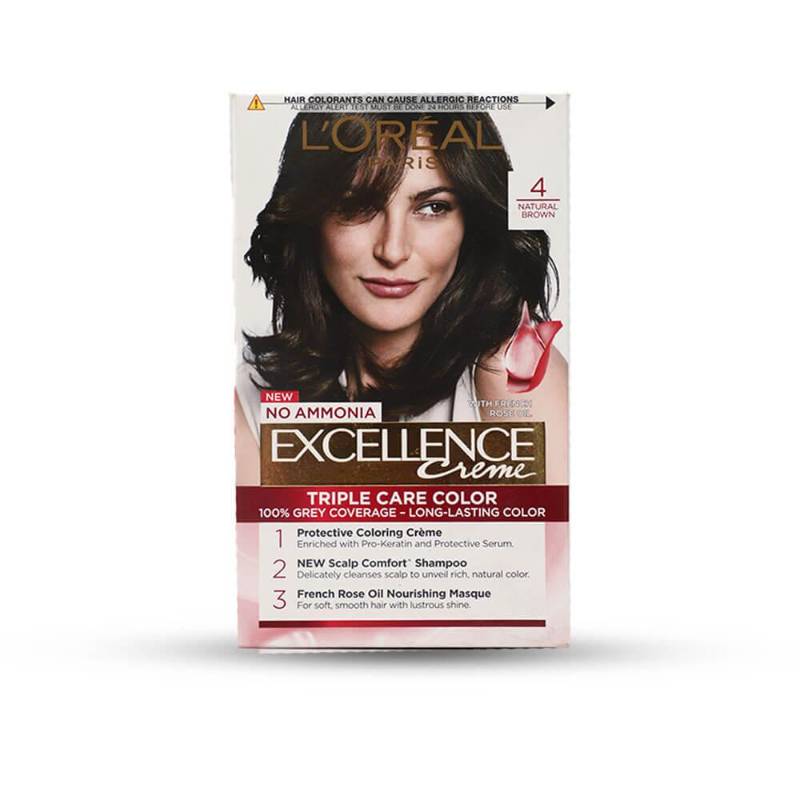 Loreal Triple Hair Color 4 Natural Brown 100G