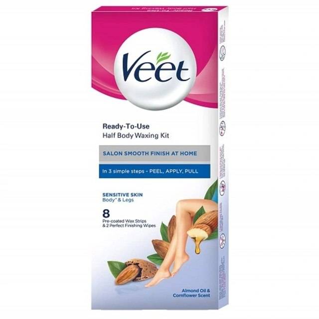 Veet Normal Skin Ready To Use Full Body Wax Strip Sensitive Skin Almond Oil 8N