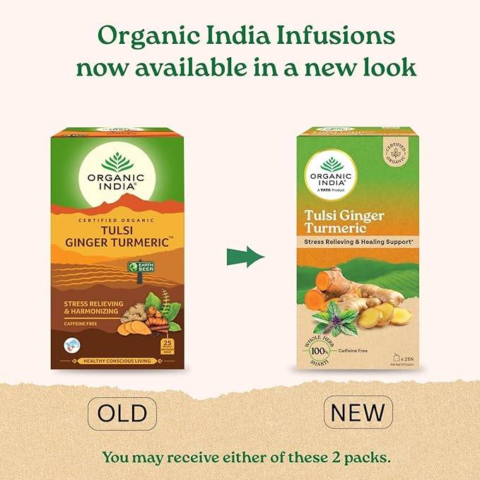 Organic Tulsi Ginger Turmeric Green Tea 25N