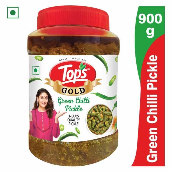 Tops Gold Green Chilli Pickle 900g