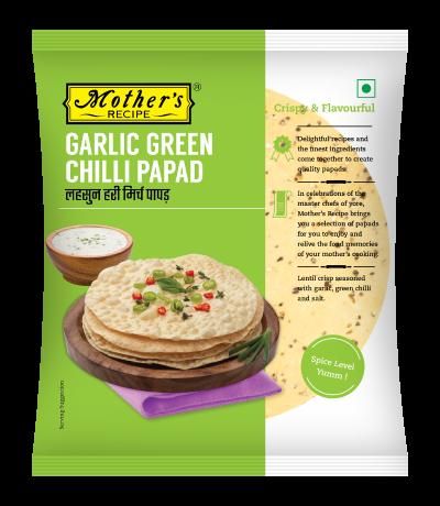 Mother Recipe Garlic Green Chilli Papad 180g