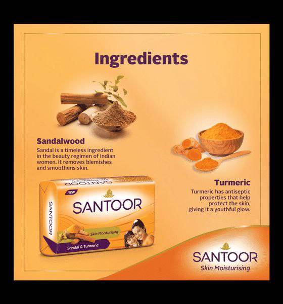 Santoor Sandal & Turmeric Bath Soap [P4] 600g