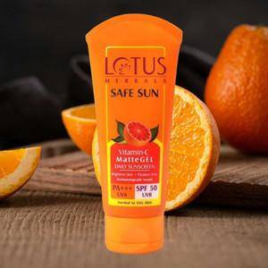 Lotus Herbals Safe Sun Vitamin -C Matte Gel Daily Sunscreen SPF 50 UVB 50g