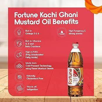 Fortune Kachi Ghani Mustad Oil Bottle 1 L