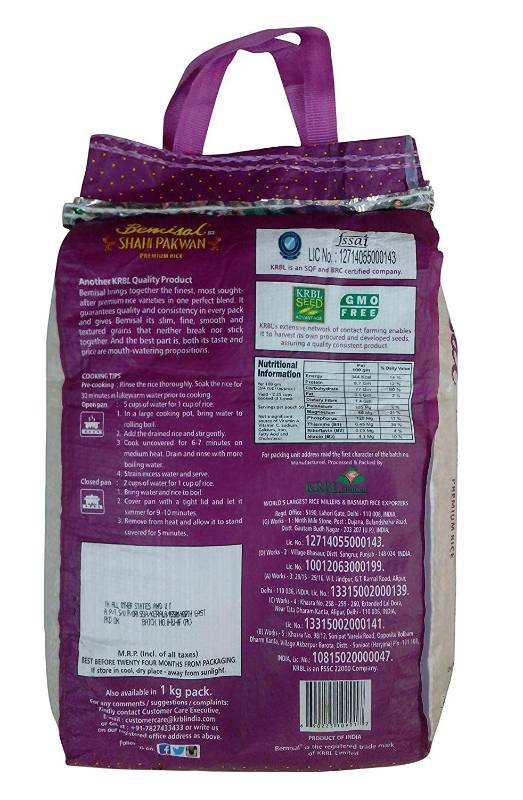 India Gate Bemisal Shahi Pakwan Rice 5 kg
