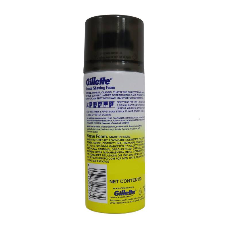 Gillette Shaving Foam Lemon 196g