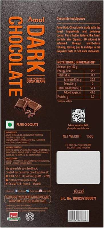 Amul Dark Chocolate 40g