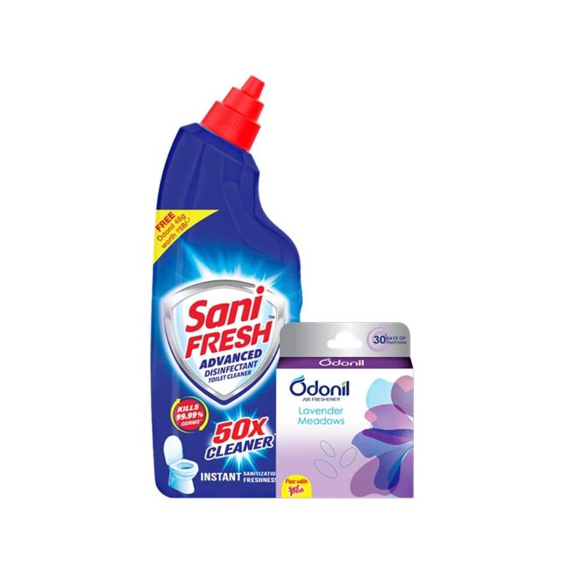 Sani Fresh Ultrashine Toilet Cleaner 2U X 1000ml Free Odonil Freshner 50g