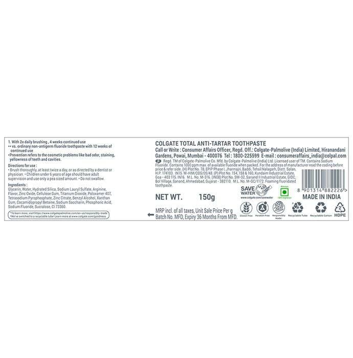 Colgate Total Anti-Tartar 150gm