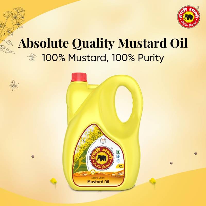 Hathi Marka Kachchi Ghani Mustard Oil 5L
