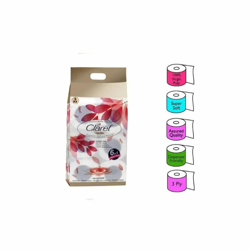Claret Toilet Roll 6 in 1