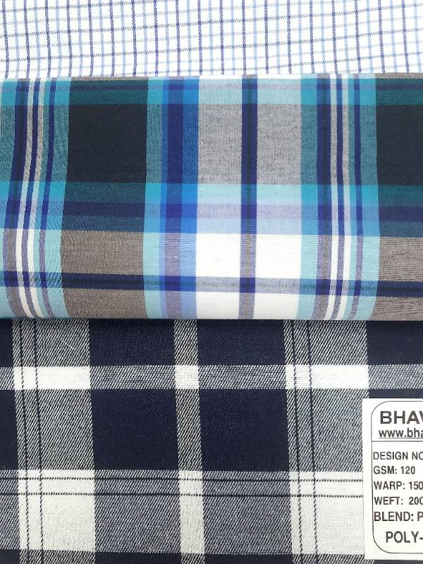 FB54-Poly Cotton, Yarndyed Checks, Plain Weave