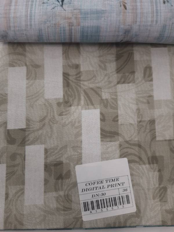 FB124- 100% Polyester, Plain Weave, Printed Fabric. Quality- Coffee Time Digital Print