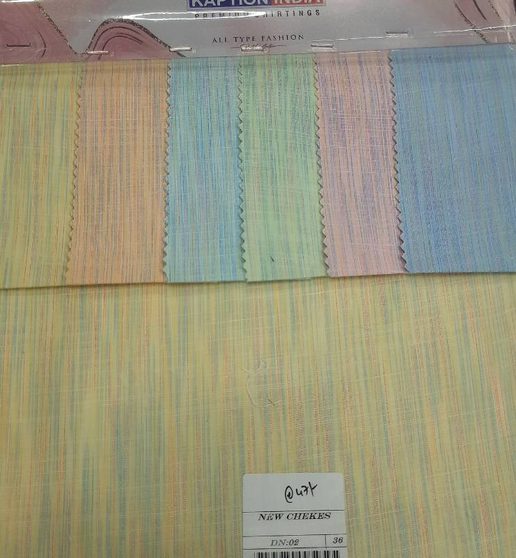 FB60-100% Poly, Yarndyed Multi-colour Fabric, Plain Weave. Quality- New Checks