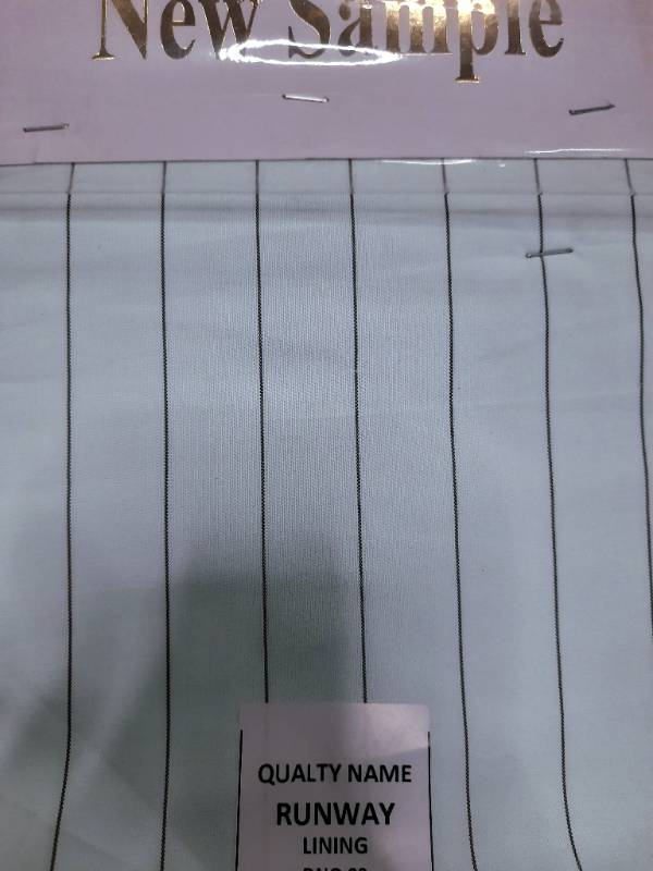 FB67- 100% Poly, Yarndyed Stripes, Plain Weave, Quality- Runway Lining