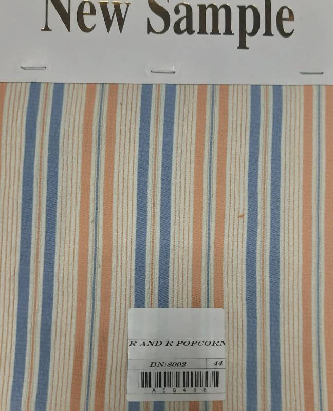 FB77- 100% Polyester, Yarndyed Stripes, Rand Popcorn Fabric