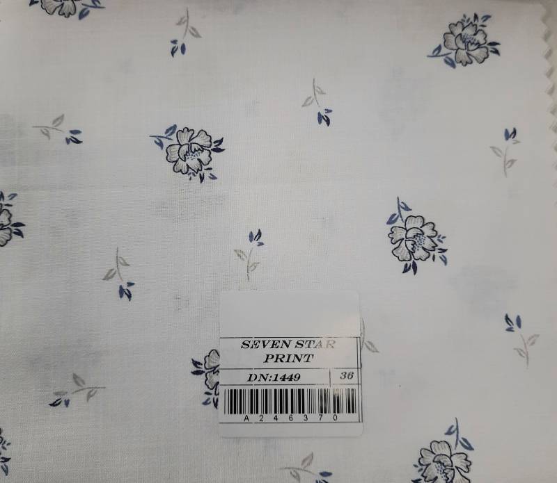 FB120- 100% Polyester, Plain Weave, Printed Fabric. Quality-  Seven Star Print
