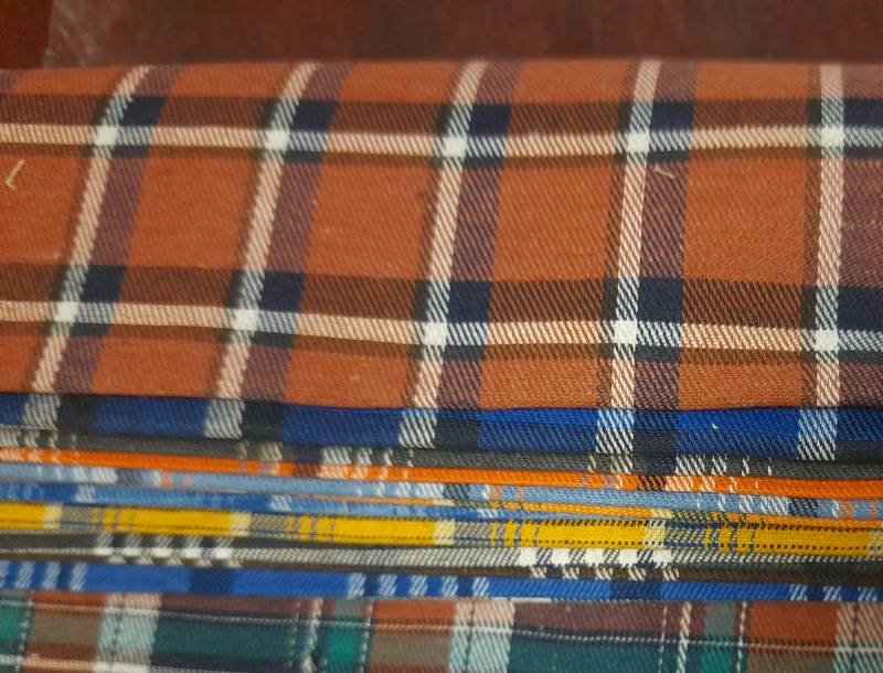 FB73- Poly-Cotton, Yarndyed Checks, Twill Weave Fabric