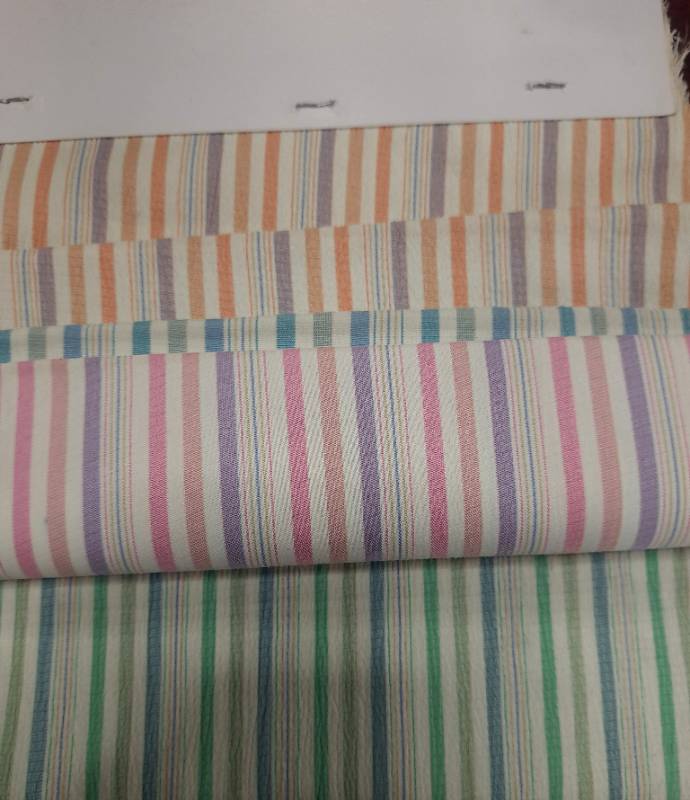 FB84- 100% Polyester, Yarndyed Stripes, Rand R Popcorn Fabric