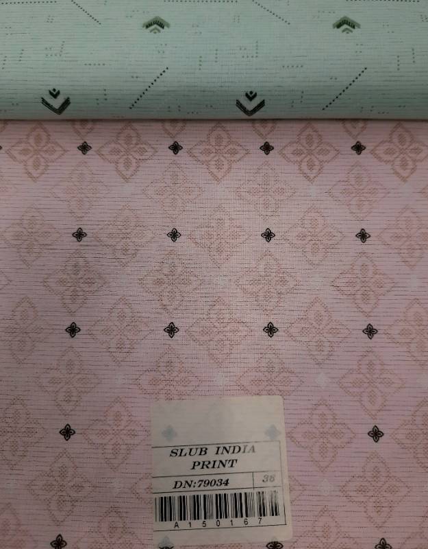 FB137- 100% Polyester, Plain Weave, Printed Fabric. Quality- Slub India Print