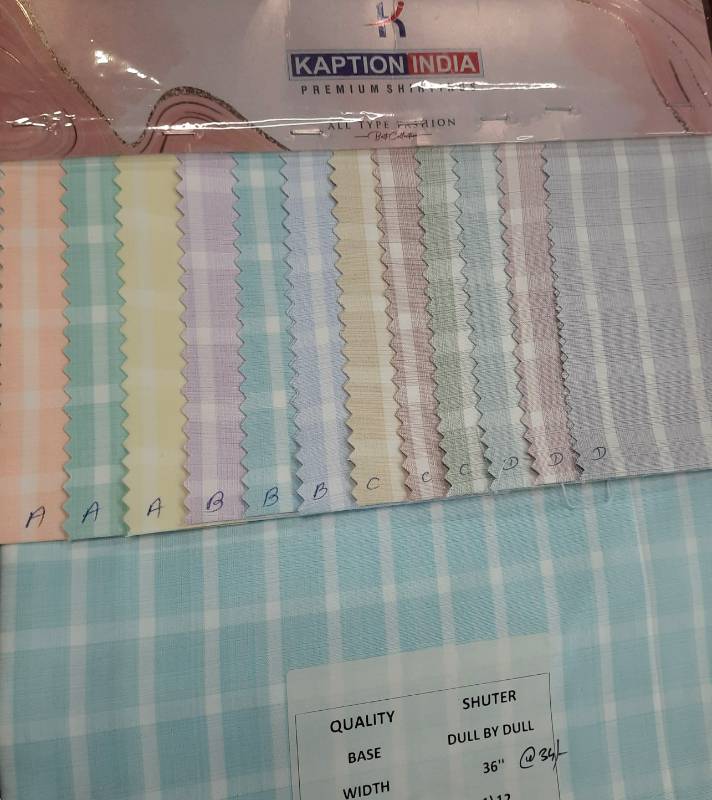 FB59-100% Poly, Yarndyed Checks, Plain Weave. Quality- SHUTER