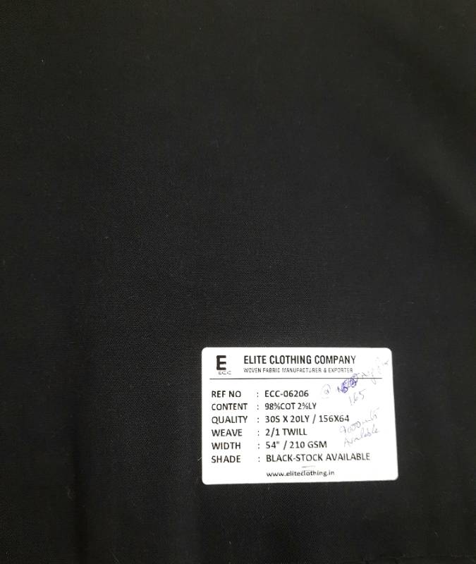 FB38- Cotton Spandex , Twill, Solid Dyed Fabric