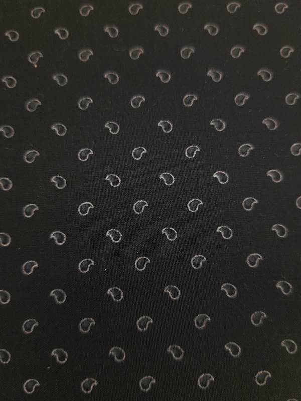 FB57- Poly Cotton, Plain Weave, Navy Dotted Printed Fabric