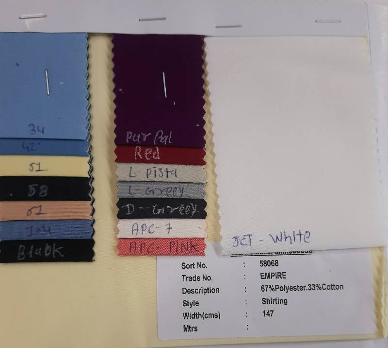 FB48- Poly-Cotton , Plain Weave, Solid Fabric