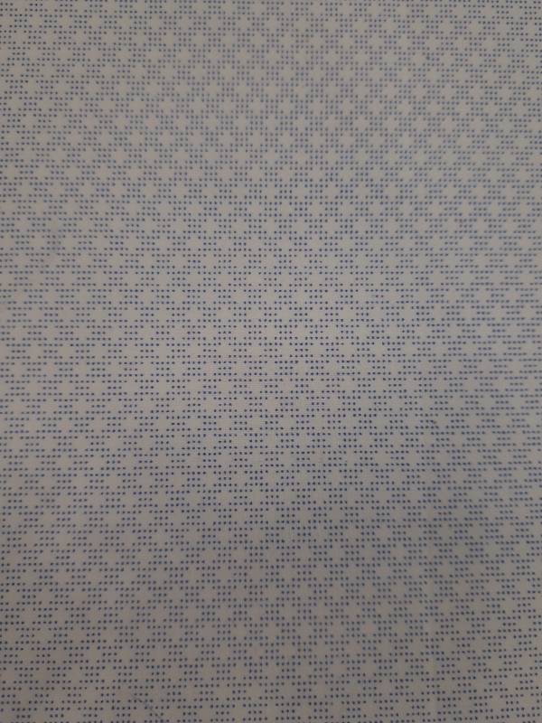 FB31- Poly Cotton, Plain Weave, White/Sky Print