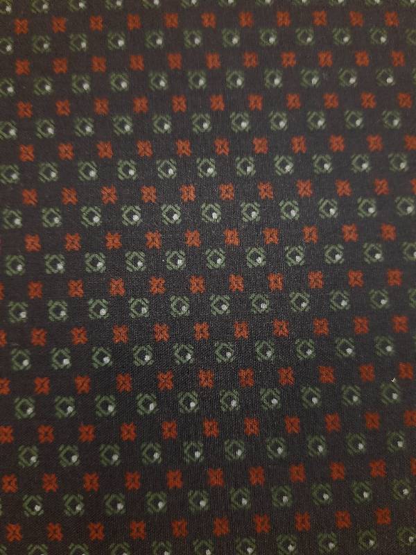 FB33- Poly Cotton, Plain Weave, Navy Printed Fabric