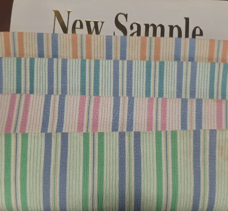FB77- 100% Polyester, Yarndyed Stripes, Rand Popcorn Fabric