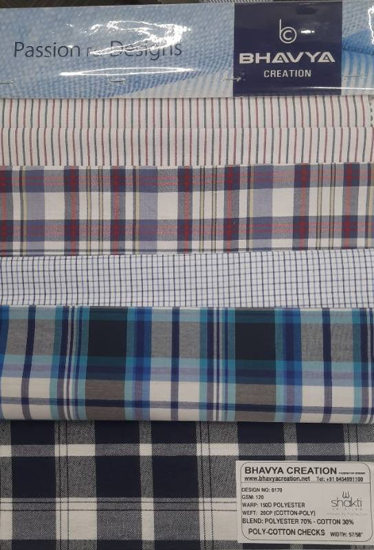 FB53-Cotton Poly, Plain Weave, Yarndyed-Striped Fabric