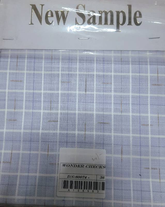 FB65- 100% Poly, Yarndyed Checks. Quality- Wonder Checks