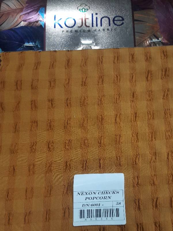 FB85- 100% Polyester, Yarndyed Checks, Nexon Checks Popcorn Fabric