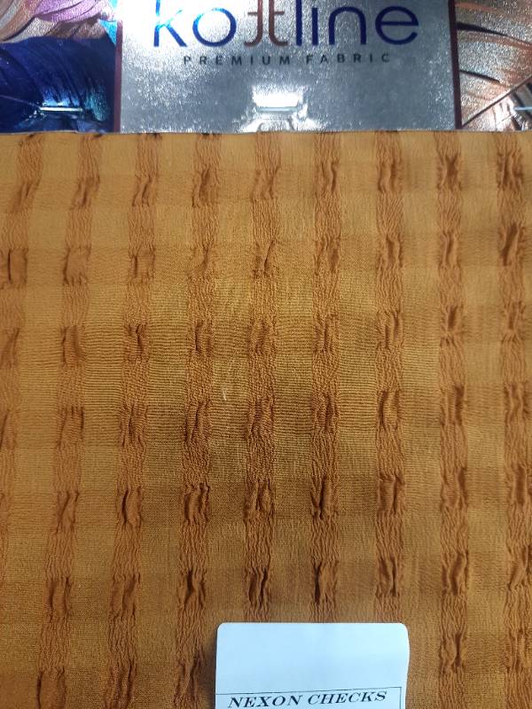 FB85- 100% Polyester, Yarndyed Checks, Nexon Checks Popcorn Fabric