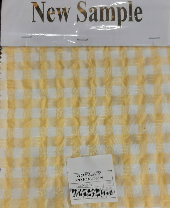FB83- 100% Polyester, Plain Weave, Yarndyed Checks and Popcorn Effect