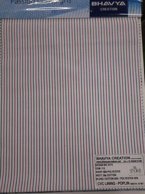 FB53-Cotton Poly, Plain Weave, Yarndyed-Striped Fabric