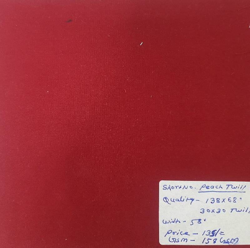 FB11- 100% Cotton, Peach Twill Solid