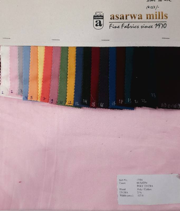 FB04- Poly-Cotton-Spandex, Satin Weave, Solid
