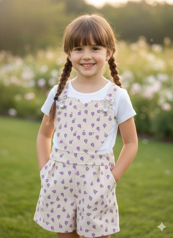 Overall Corazón - Flores Lila